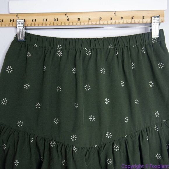 NEW Madewell Pull-On Ruffle Tiered Mini Skirt in Dot Daisies, S - Picture 8 of 16